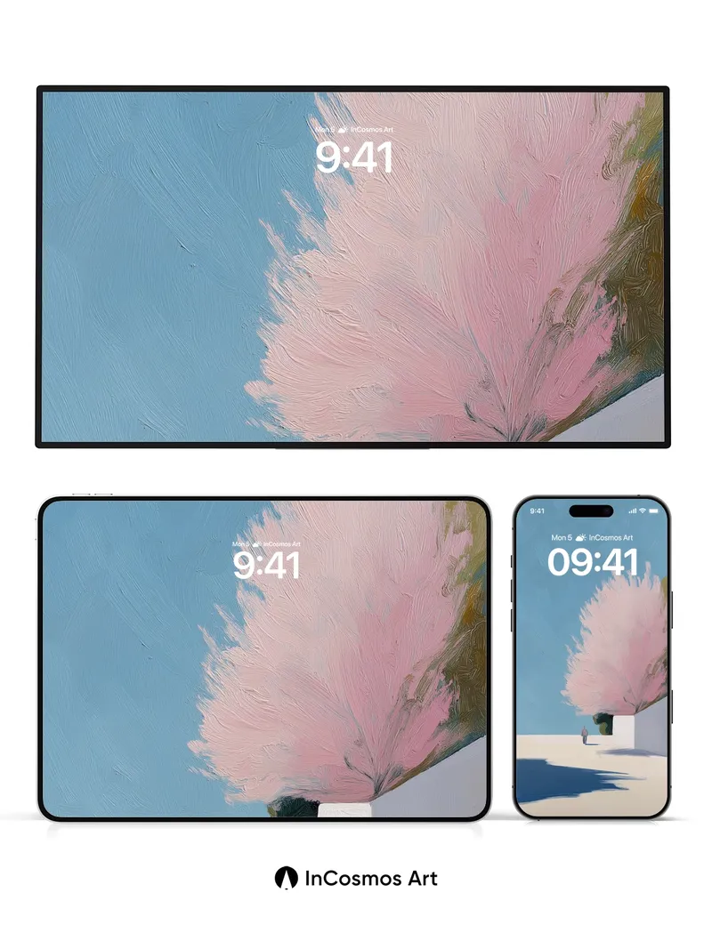 Serenity Bloom Wallpaper with Cherry Canopy