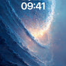 Cosmic Wave Wallpaper with Starlit Spiral wallpaper for iPhone, iPad & Mac