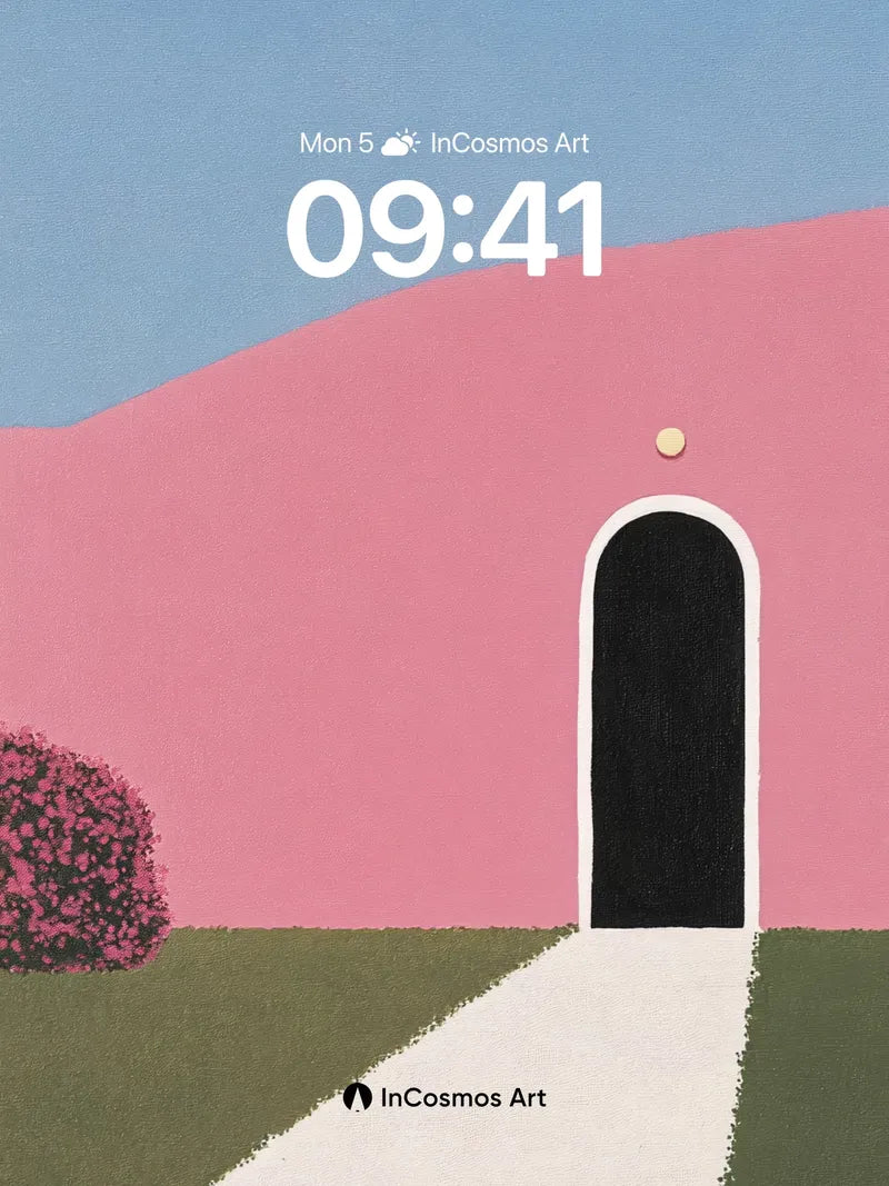 Serene Archway Wallpaper with Pink Horizon