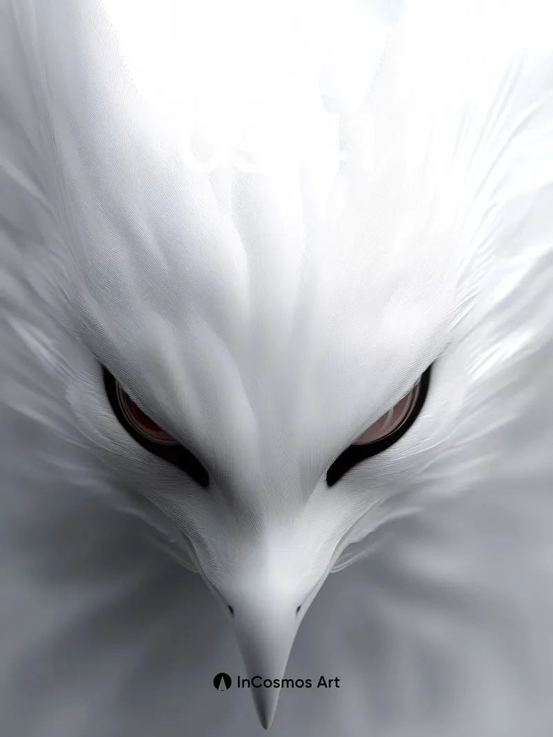 Frostwing Gaze Wallpaper with Crimson Eyes