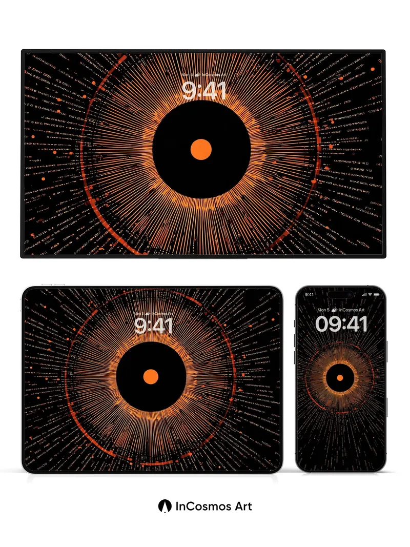 Coded Eye Wallpaper with Digital Pupils