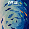 Swirling Fish Mural Wallpaper wallpaper for iPhone, iPad & Mac