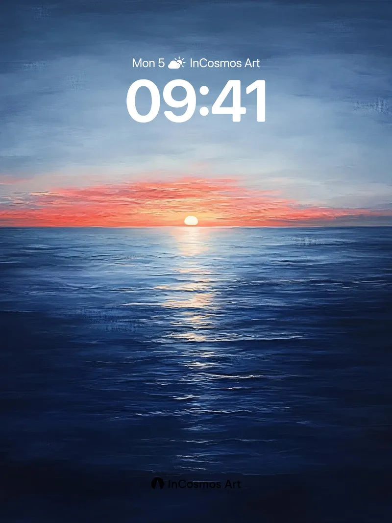 Serenity Horizon Wallpaper with Sunlit Reflections