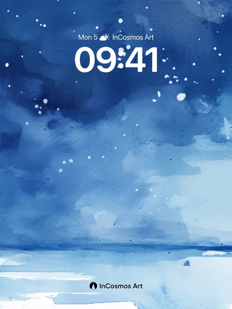 Serenity Snowfall Wallpaper with Midnight Sky