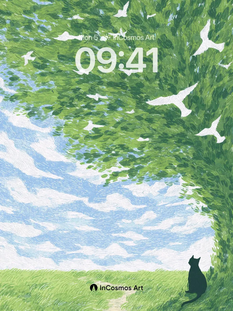 Whispering Canopy Wallpaper with Skyward Flight