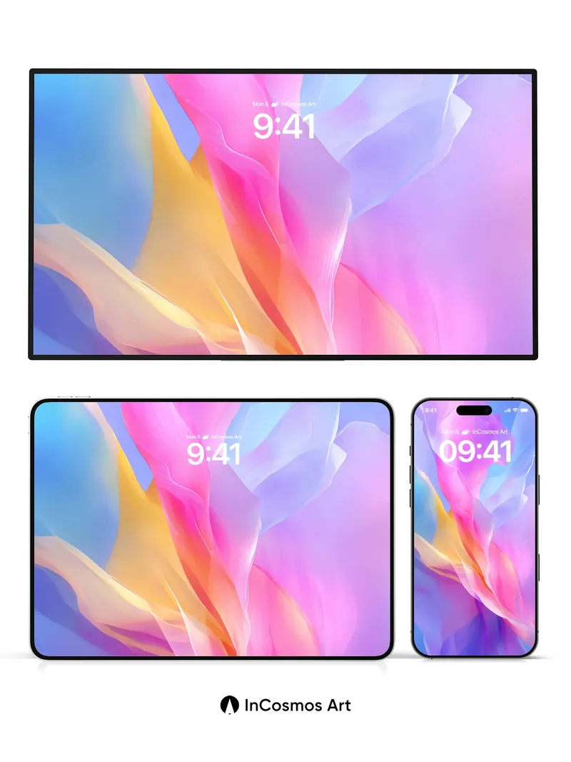 Luminous Drift Wallpaper with Ethereal Veils