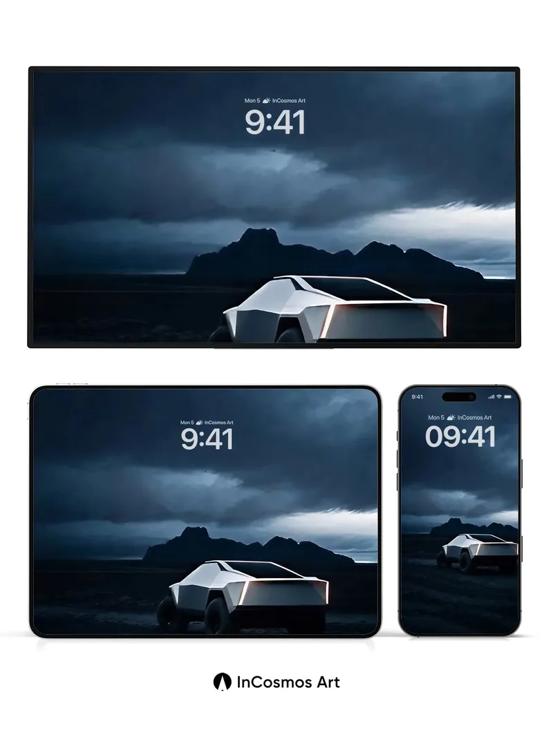Futurist Desert Wallpaper with Angular Light
