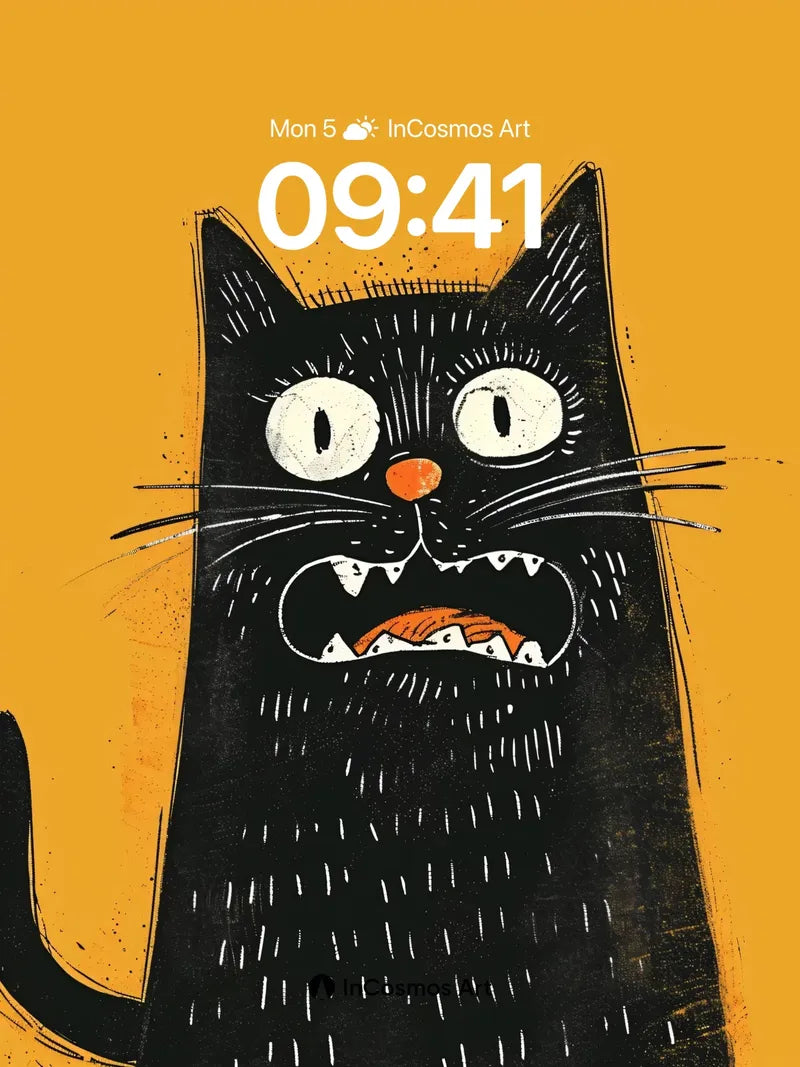 Frightened Feline Wallpaper with Whisker Whispers wallpaper for iPhone, iPad & Mac