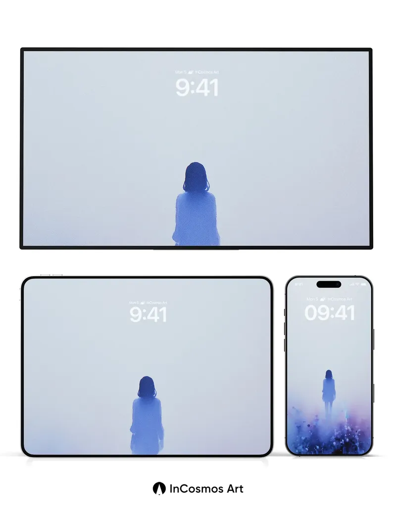 Ethereal Silhouette Wallpaper with Cosmic Hues