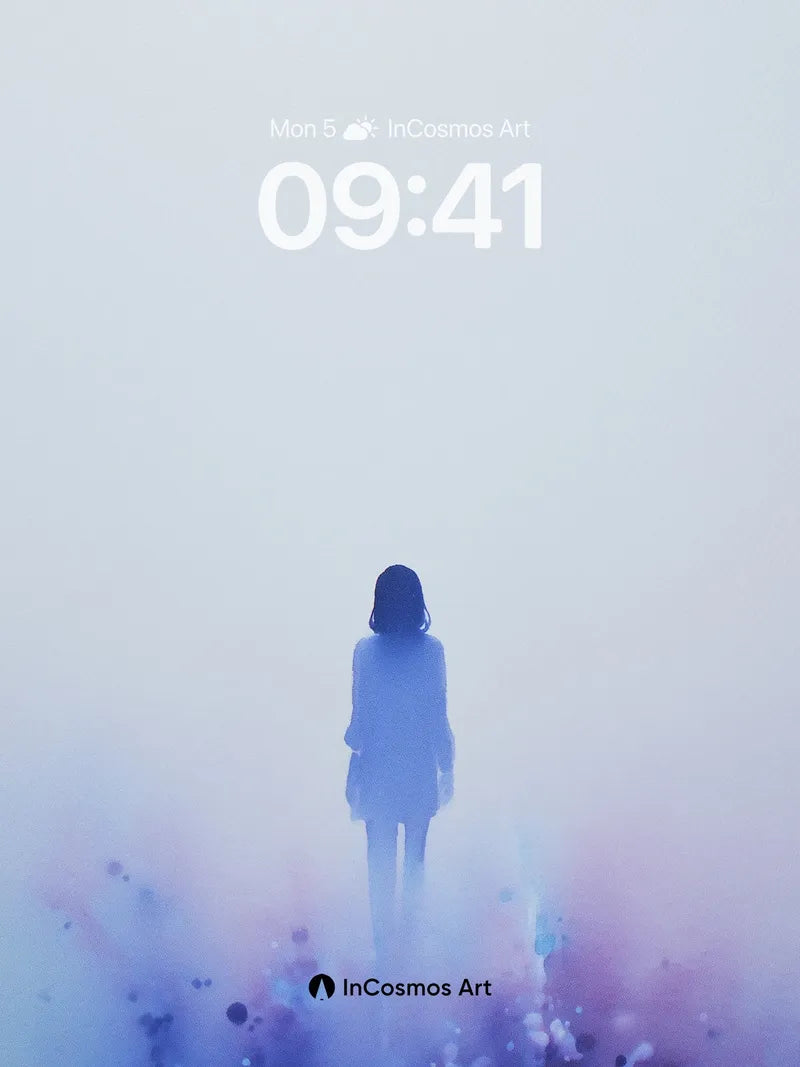 Ethereal Silhouette Wallpaper with Cosmic Hues