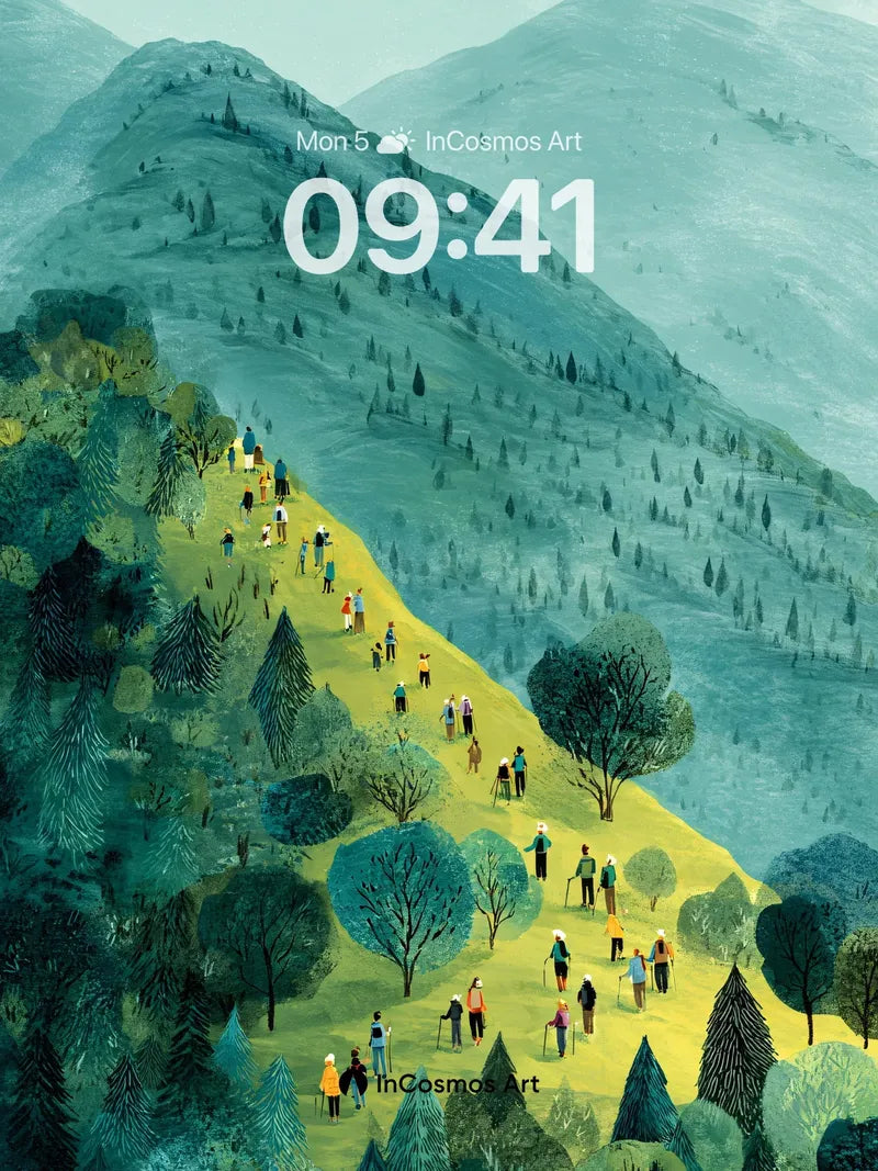 Serenity Trail Wallpaper with Whispering Pines wallpaper for iPhone, iPad & Mac