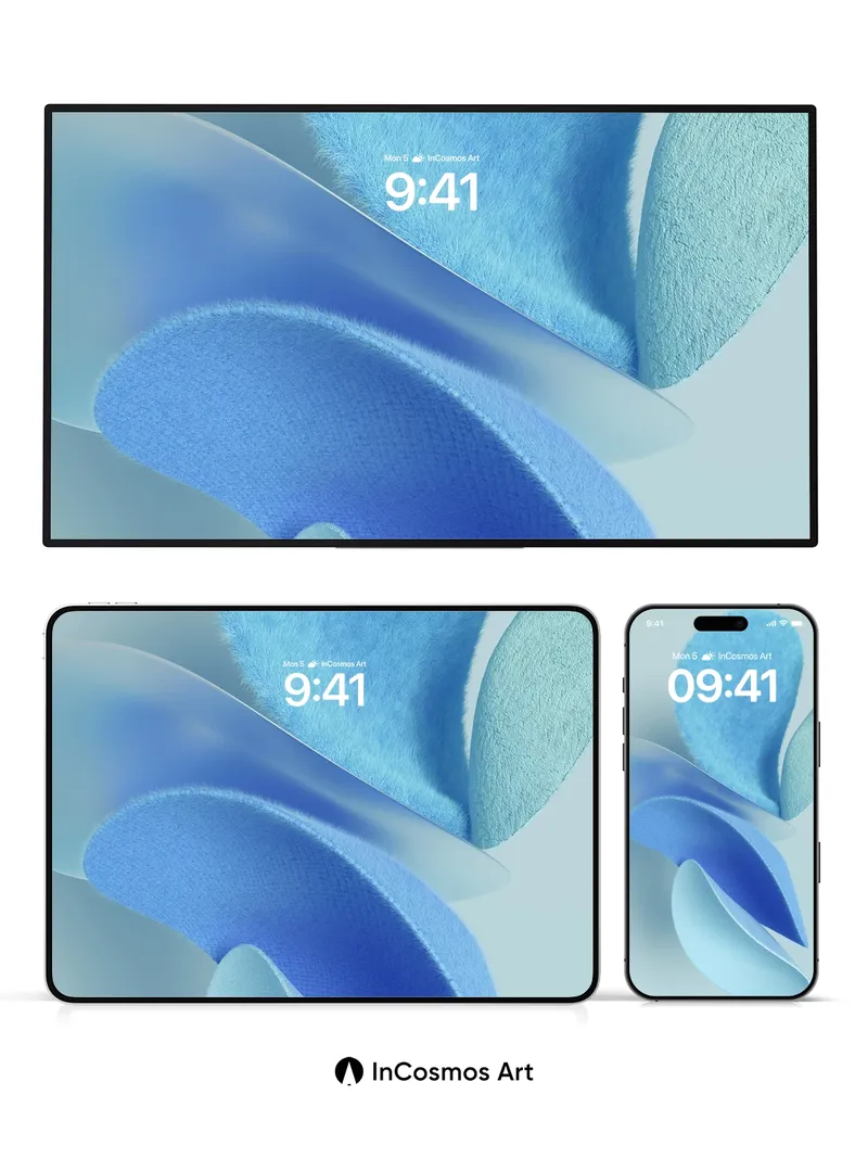 Serenity Bloom Wallpaper with Felted Light