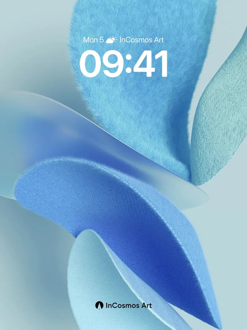 Serenity Bloom Wallpaper with Felted Light