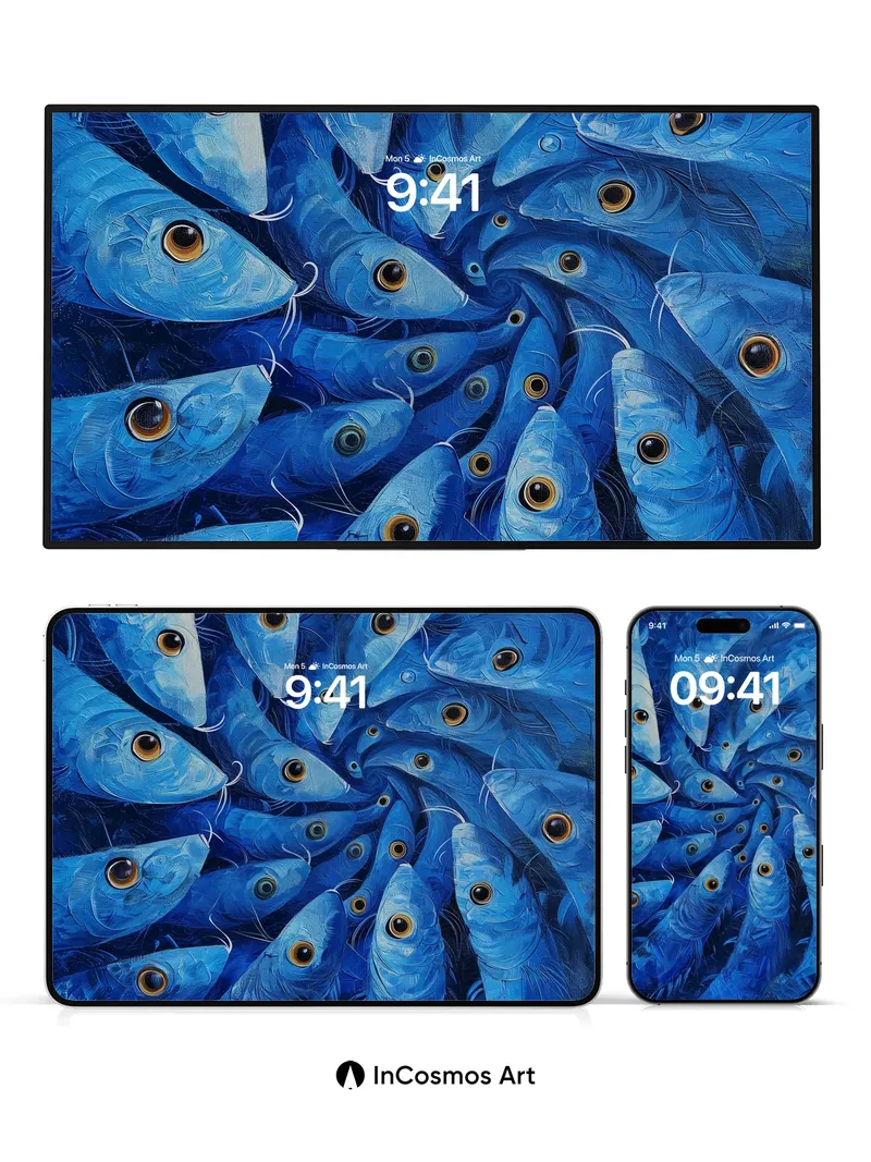 Spiral Abyss Wallpaper with Living Blue Eyes