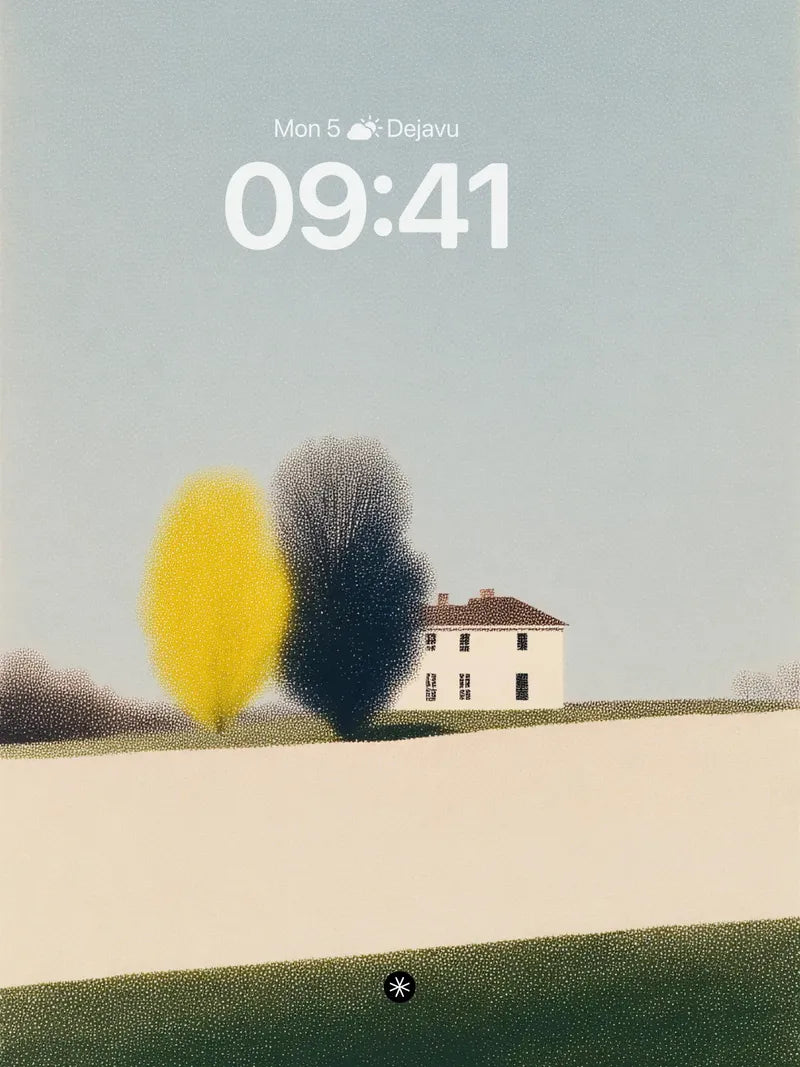 Serene Minimalist Landscape Wallpaper with Surreal Trees wallpaper for iPhone, iPad & Mac