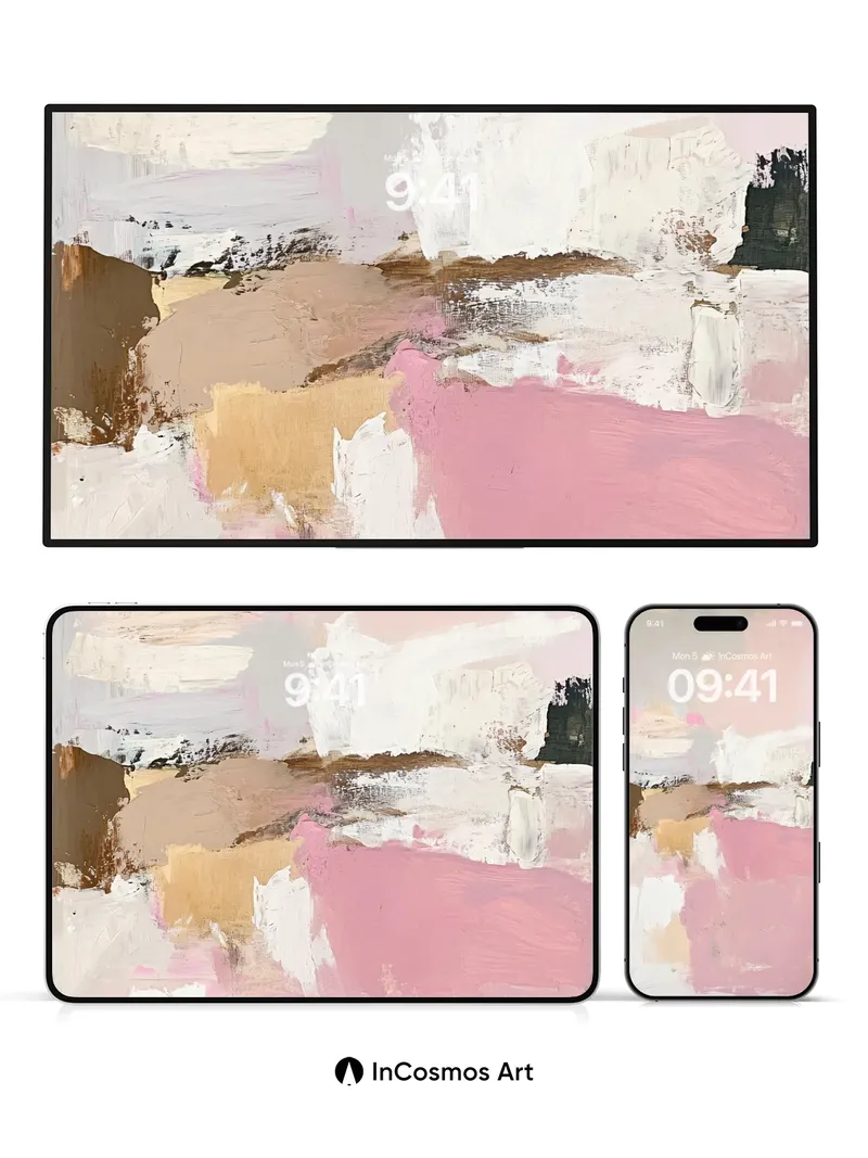 Soft Hush Abstract Wallpaper with Whispering Brushstrokes