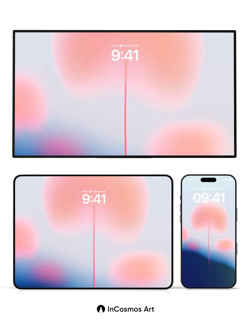 Serene Bloom Wallpaper with Ethereal Stems