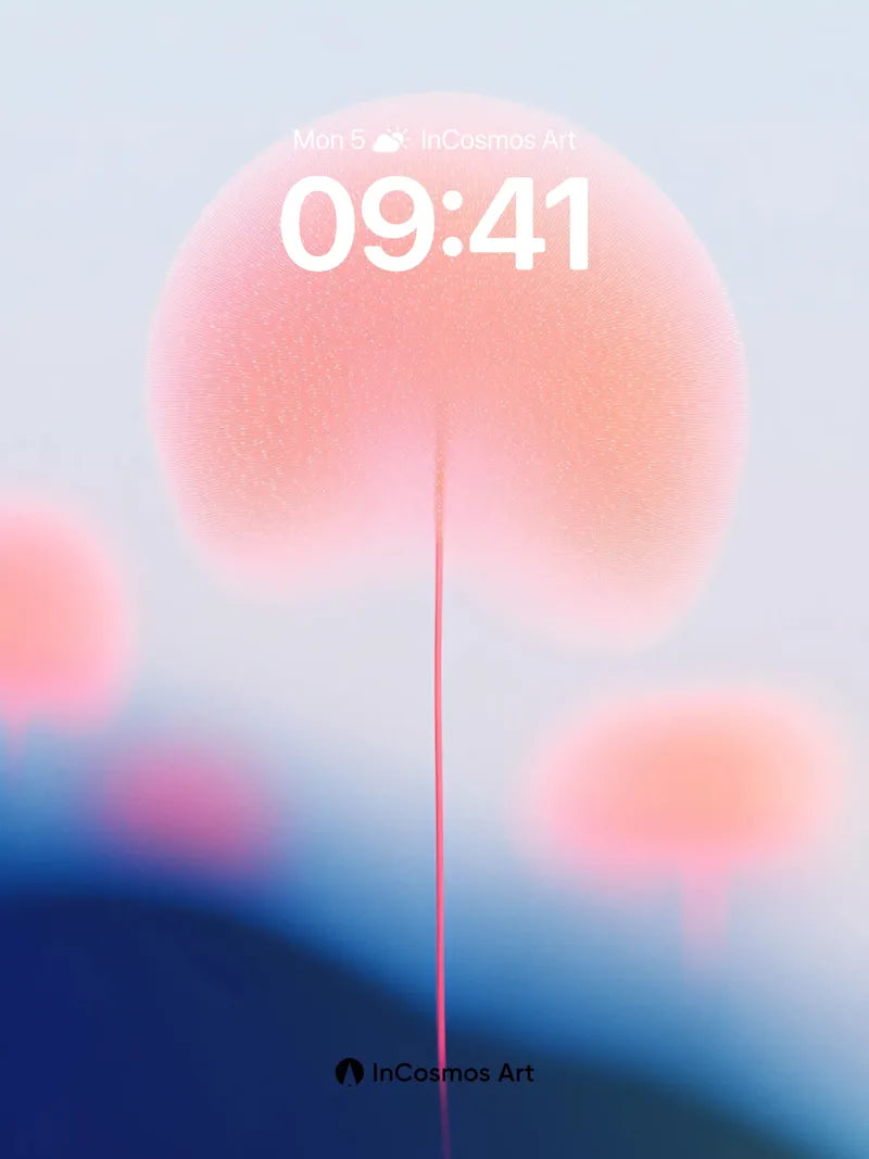 Serene Bloom Wallpaper with Ethereal Stems