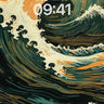 Whirlwind Ocean Wallpaper with Hokusai Echo wallpaper for iPhone, iPad & Mac