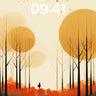 Autumn Hush Wallpaper with Floating Suns wallpaper for iPhone, iPad & Mac