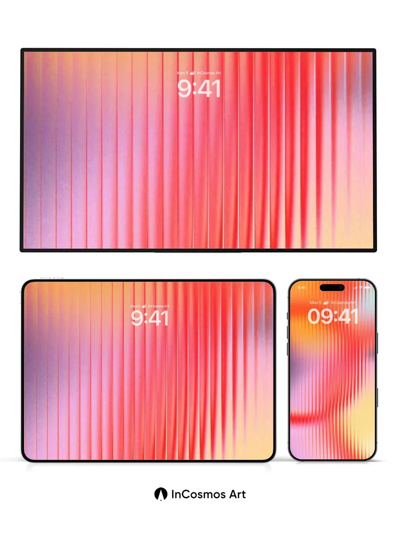 Luminous Veil Wallpaper with Vertical Pulse