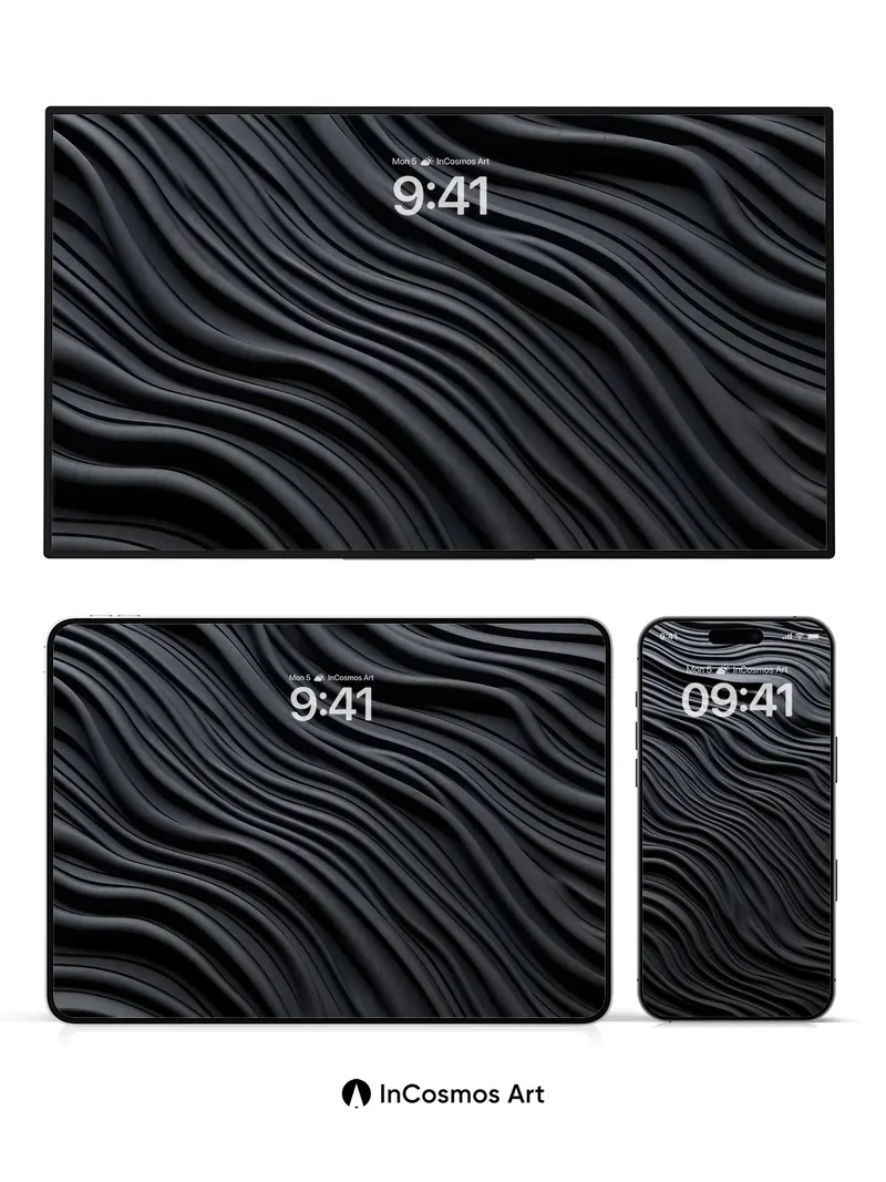 Midnight Wave Wallpaper with Liquid Depth