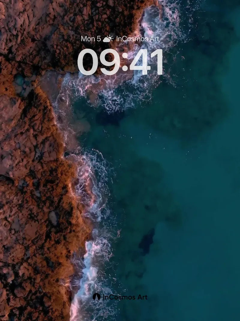 Crimson Coast Wallpaper with Turquoise Breath