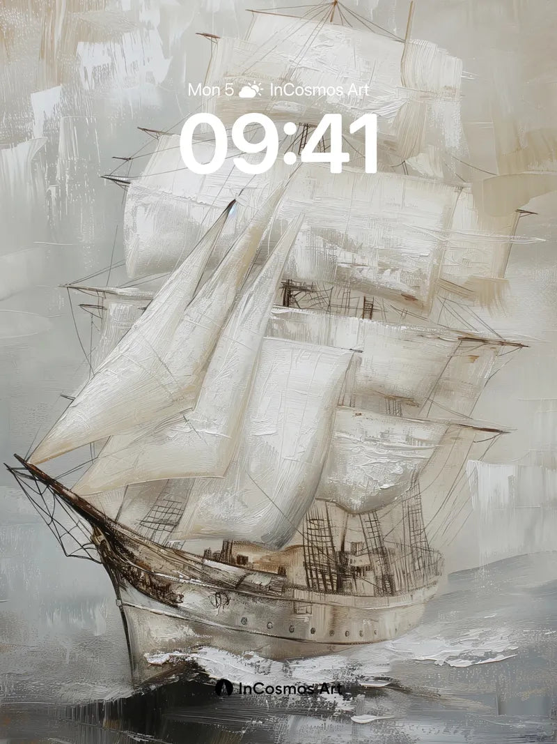 Nostalgic Gale Wallpaper with Ghost Ship wallpaper for iPhone, iPad & Mac