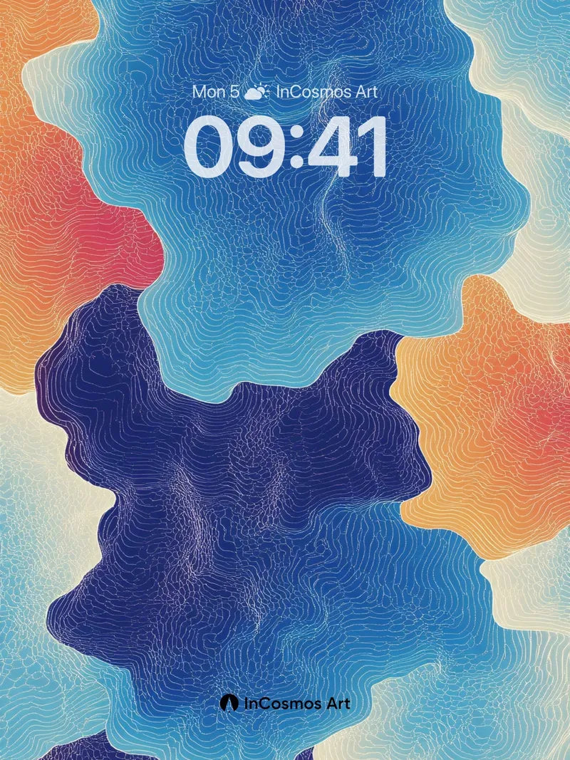 Liquid Topography Wallpaper with Whispering Lines