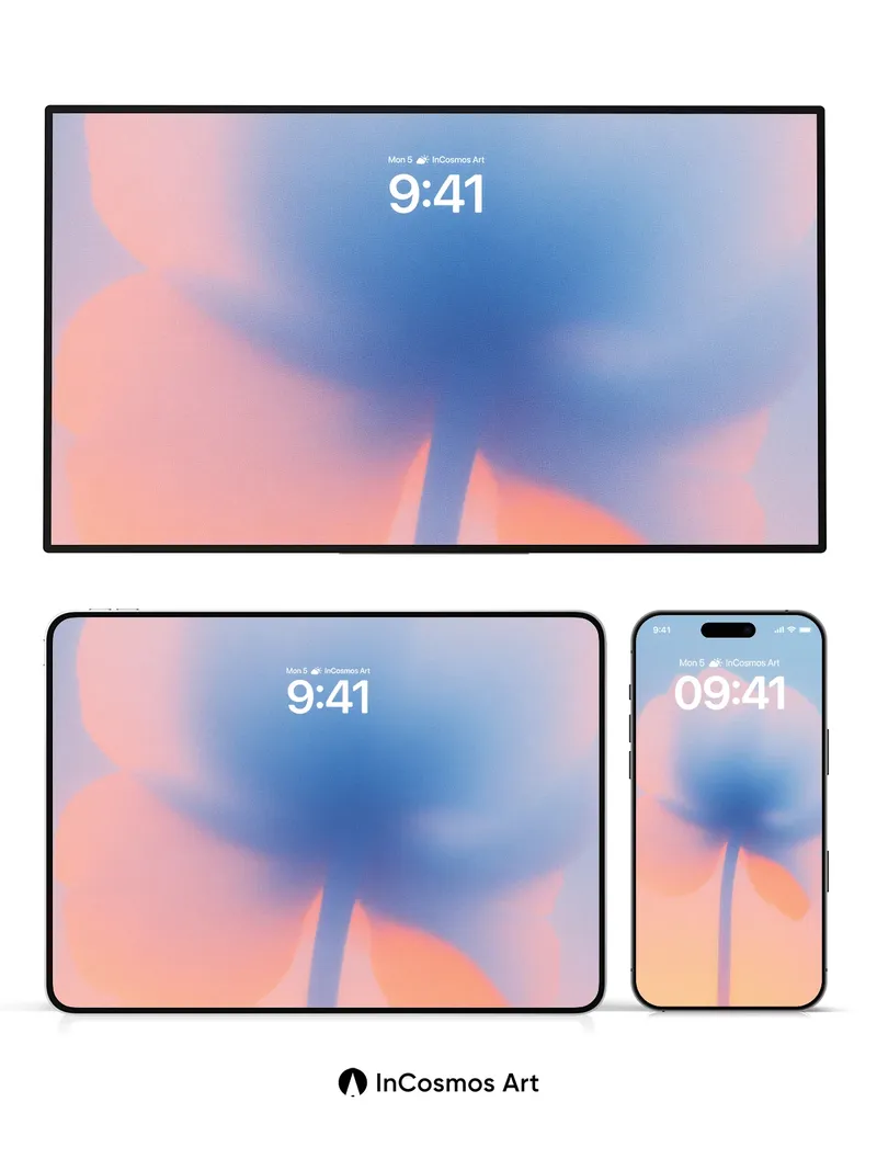 Serene Bloom Wallpaper with Ethereal Gradient