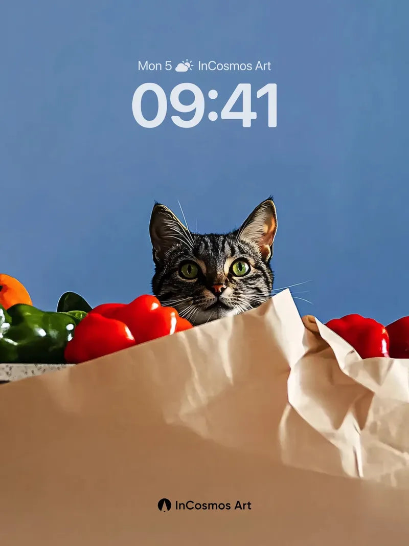 Curious Gaze Wallpaper with Paper and Pepper Surprise wallpaper for iPhone, iPad & Mac