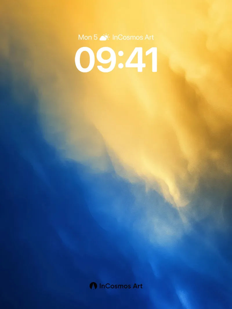 Golden Storm Wallpaper with Electric Blue Depths