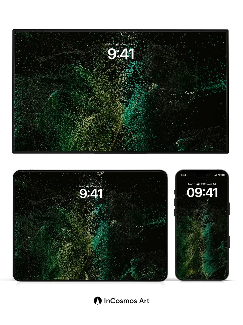 Emerald Nebula Wallpaper with Cosmic Dust Trails