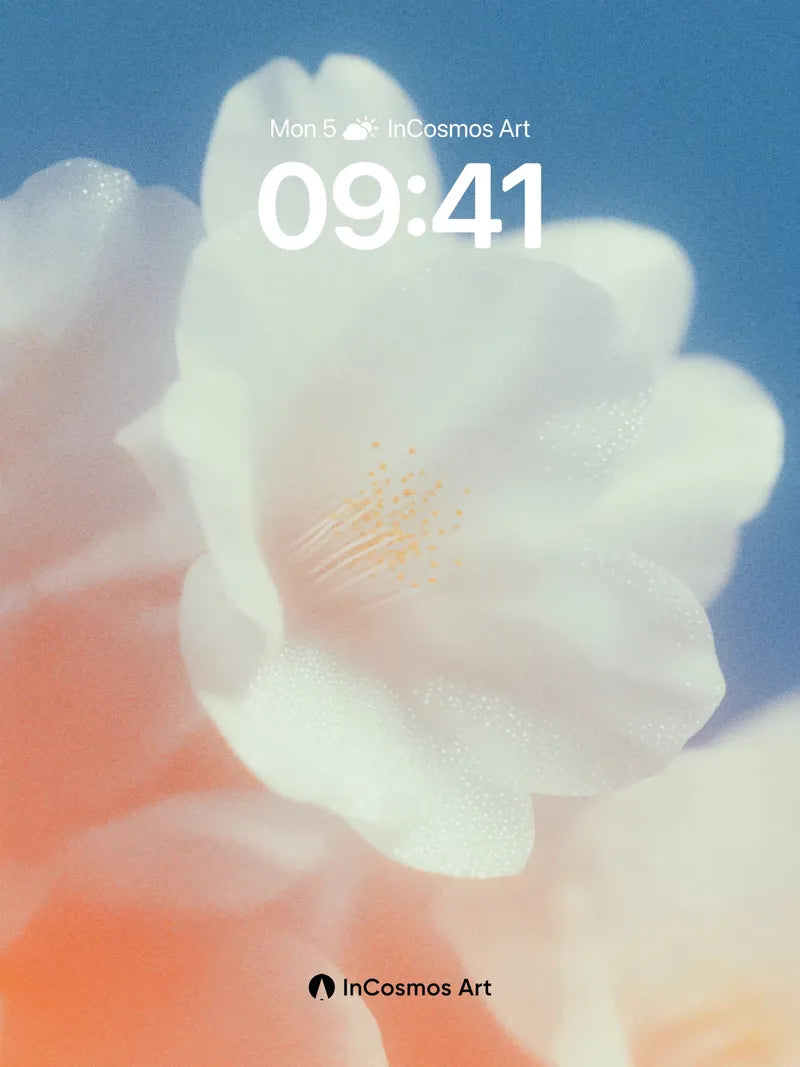 Serene Bloom Wallpaper with Dew-Kissed Petals