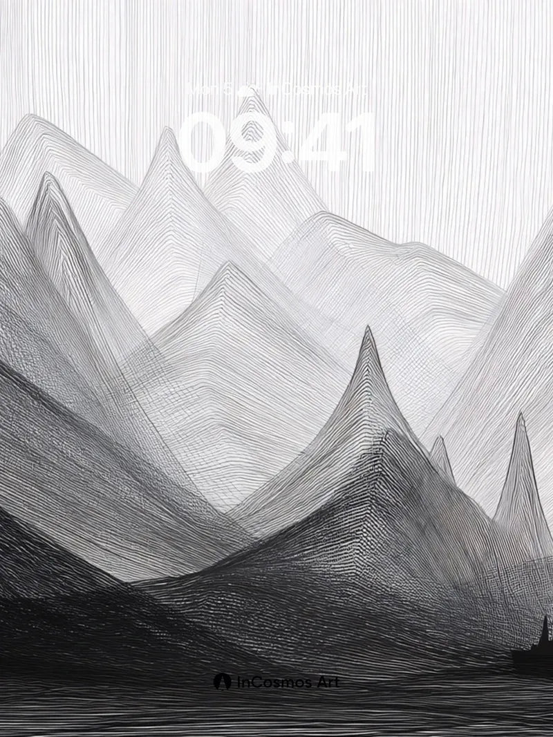 Silent Peaks Wallpaper with Shadowed Vessel