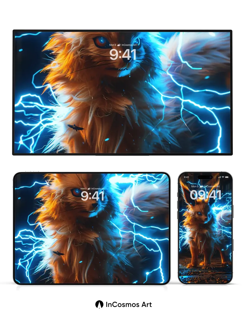 Electric Fox Wallpaper with Storm-Whispered Fur