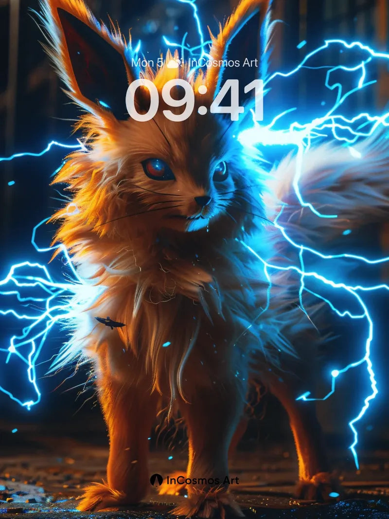 Electric Fox Wallpaper with Storm-Whispered Fur