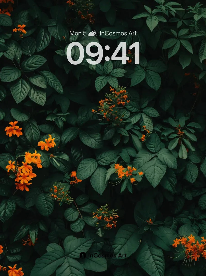 Ember Glow Wallpaper with Deep Forest Veins