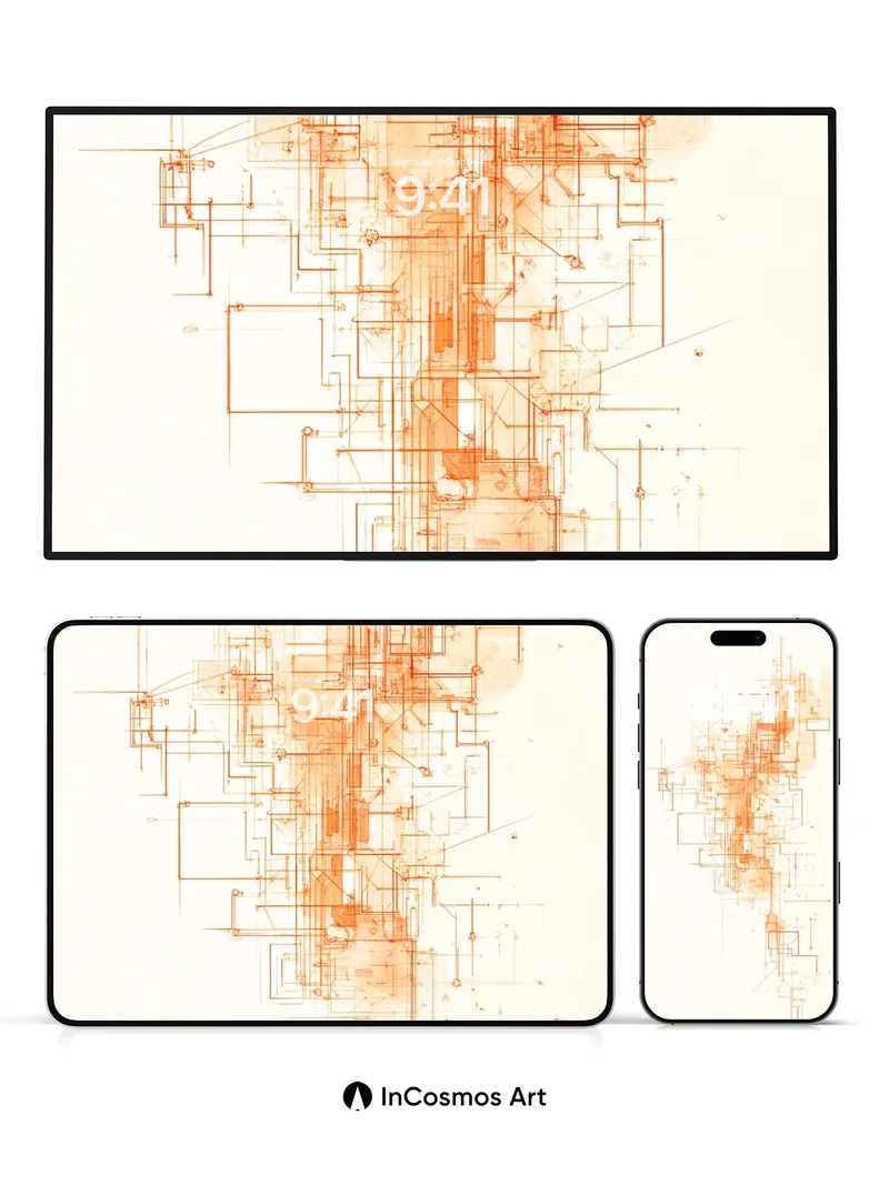 Circuit Mirage Wallpaper with Faded Lines