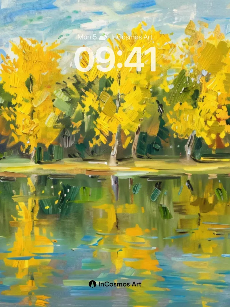 Golden Hush Wallpaper with Water Reflections