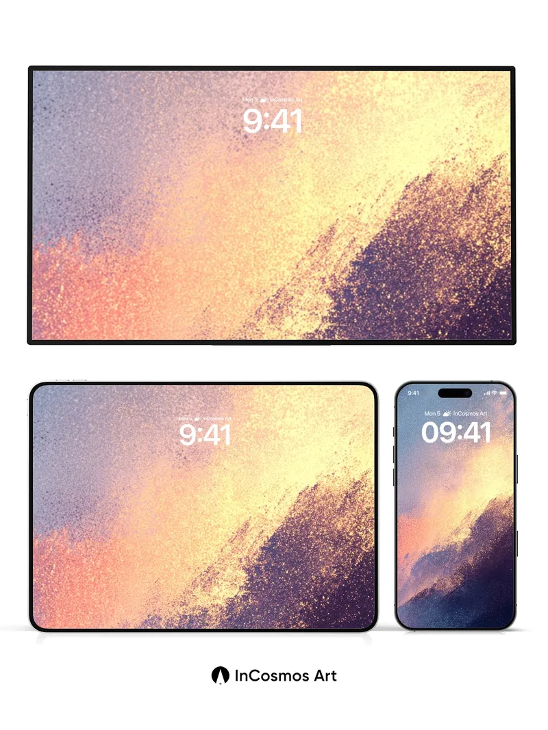 Golden Veil Wallpaper with Cosmic Dust