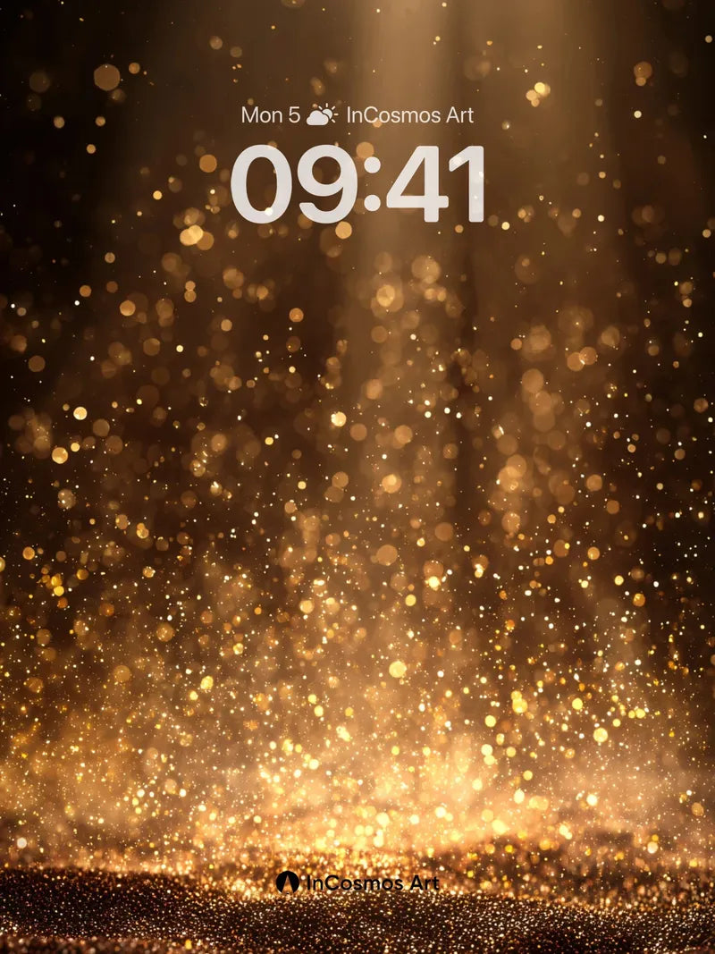 Golden Hush Wallpaper with Floating Light Dust