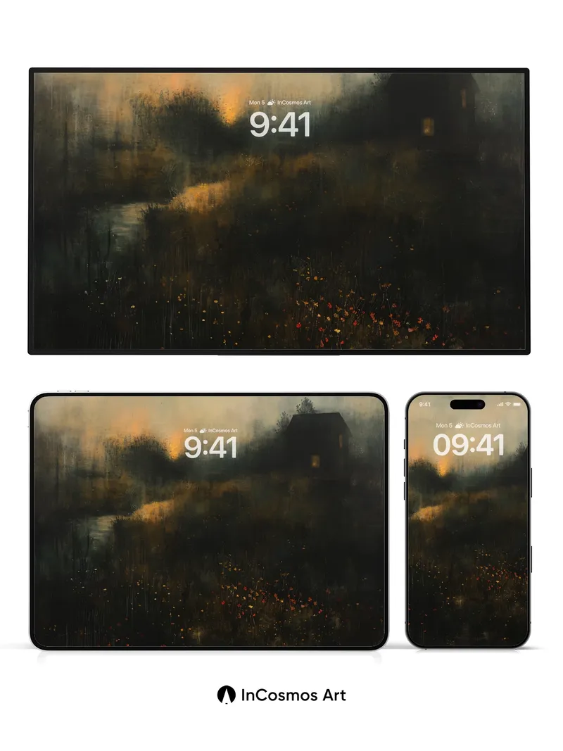 Whispering Twilight Wallpaper with Gilded Shadows