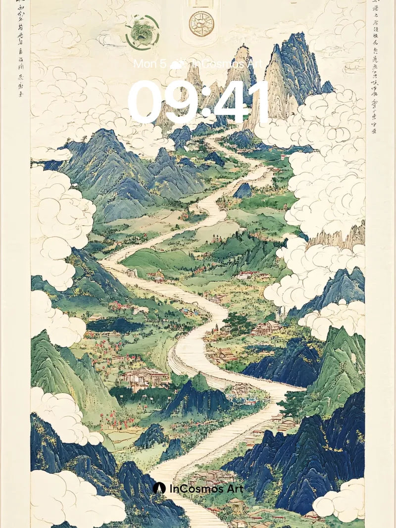 Serene Valley Wallpaper with Celestial Path wallpaper for iPhone, iPad & Mac