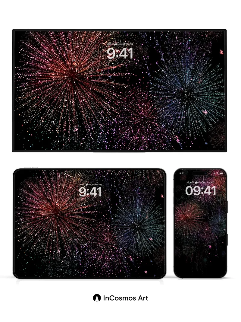 Cosmic Burst Wallpaper with Starlight Trails