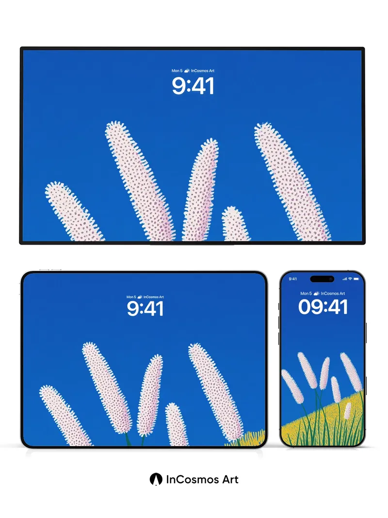 Calm Meadow Wallpaper with Soft Spikes