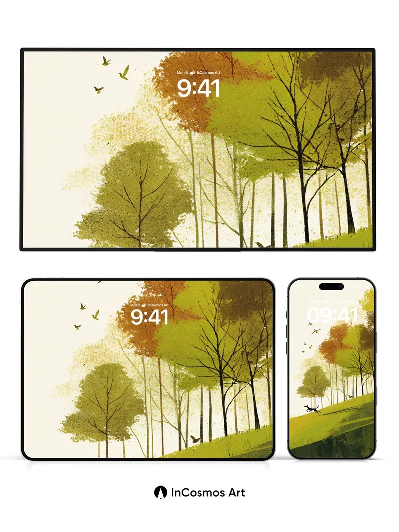 Whispering Canopy Wallpaper with Running Shadow