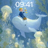 Whispering Depths Wallpaper with Golden Bubbles wallpaper for iPhone, iPad & Mac