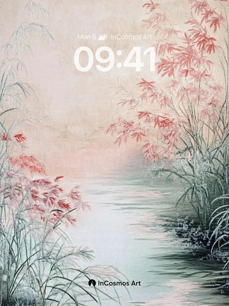 Serenity Stream Wallpaper with Autumn Whispers