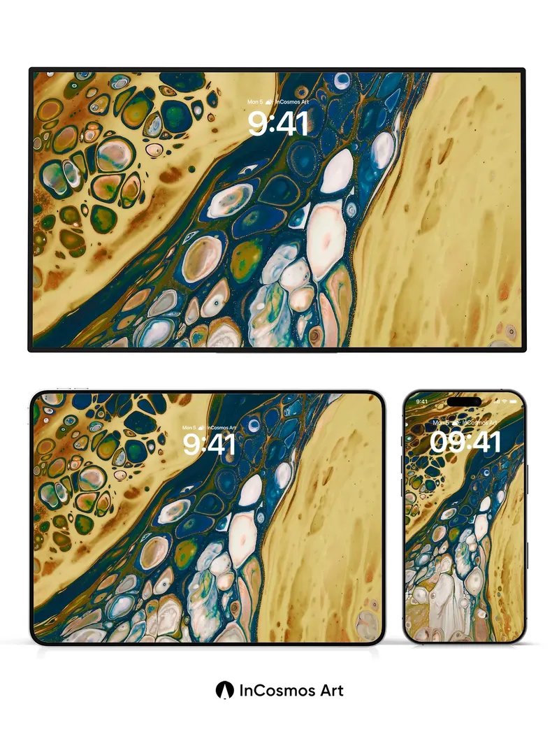 Golden Vein Wallpaper with Living Marble